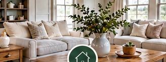 Bright, beautifully kept living room